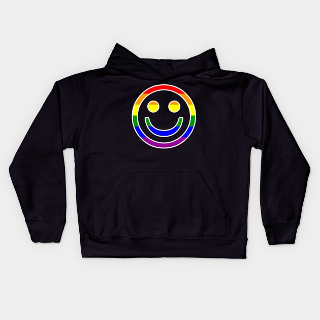 Pride Smiling Face LGBTQ Design Kids Hoodie by OTM Sports & Graphics